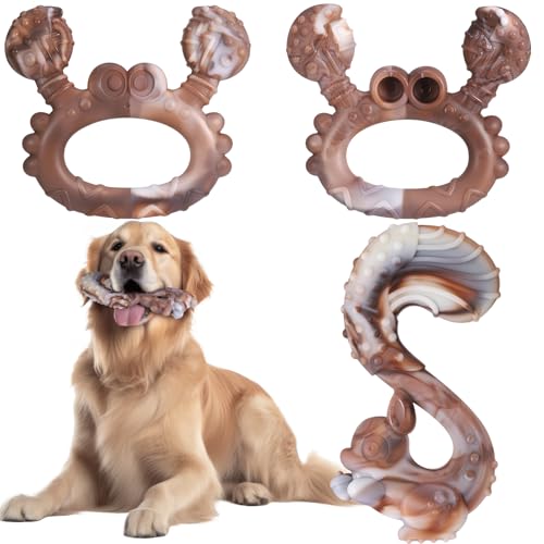 GSrenyu Hundespielzeug für Langeweile, Rindfleischgeschmack, Nylon-Kauspielzeug für Hunde, unzerstörbares Hundespielzeug, Hundespielzeug für große Hunde, starkes Hundespielzeug zur Zahnreinigung von GSrenyu