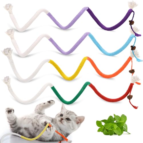 GSrenyu Katzenminze-Spielzeug für Katzen, 70 cm, Katzenspielzeug für Indoor-Katzen, Erwachsene, Katzenfedern, Kätzchen, Zahnspielzeug mit Gallenfrucht, ansprechendes Katzenminze-Spielzeug, Kauseil für von GSrenyu