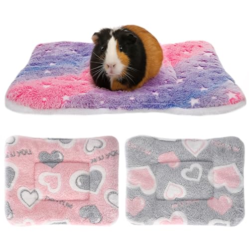 Kleintier-Bettmatte, Meerschweinchenbett, 32 x 25 cm, waschbar, warm, flauschig, Hamsterbetten, Meerschweinchenbetten, Matte, Welpendecke für Kaninchen, Hamster, Häschen, Schlafen, 3 Packungen Kleintier-Bettmatte, Meerschweinchenbett, 32 x 25 cm, waschbar, warm, flauschig, Hamsterbetten, Meerschweinchenbetten, Matte, Welpendecke für Kaninchen, Hamster, Häschen, Schlafen, 3 Packungen von GSrenyu