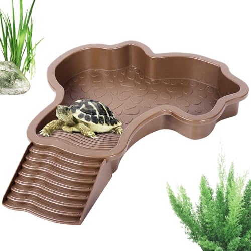 GTFYUDGH 35x28,5x4,3cm Schildkröten Badebecken Mit Leiter, Futterschale Für Reptilien, Landschafts Aquarium-Dekoration, Reptilien Lebensraum Zubehör Für Bartagamen, Frösche, Schildkröten, Geckos GTFYUDGH 35x28,5x4,3cm Schildkröten Badebecken Mit Leiter, Futterschale Für Reptilien, Landschafts Aquarium-Dekoration, Reptilien Lebensraum Zubehör Für Bartagamen, Frösche, Schildkröten, Geckos von GTFYUDGH