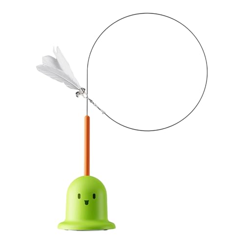 GTFYUDGH Katzen Teaser, Katzenfeder - Saugnapfbecher Kätzchen -Stringspielzeug | Kitten Bells Feather Interactive Teaser für Innenkatzen, die Langeweile beseitigen von GTFYUDGH