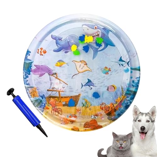 GTFYUDGH Katzen Wassermatte Spielmatte | Kühlende Matte Mit Schwimmenden Fischen - Interaktive Runde rutschfeste Haustierzubehör Mit Schwimmenden Fischen Zum Schlagen GTFYUDGH Katzen Wassermatte Spielmatte | Kühlende Matte Mit Schwimmenden Fischen - Interaktive Runde rutschfeste Haustierzubehör Mit Schwimmenden Fischen Zum Schlagen von GTFYUDGH