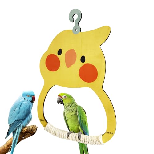 GTFYUDGH Vogelschaukel - Schaukelspielzeug Für Käfigvögel Mit Holz-Sitzstange,Kauspielzeug Mit Bunter Sitzstange Für Voliere, Balkon Und Garten von GTFYUDGH