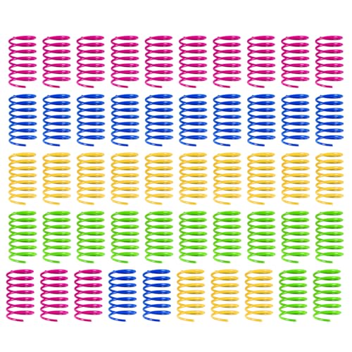 GTYHH 50 Stück Spiralfederspielzeug, Kreatives Haustierspielzeug, Interaktives Haustierspielzeug, Katzenfederspielzeug, Heimtierbedarf von GTYHH