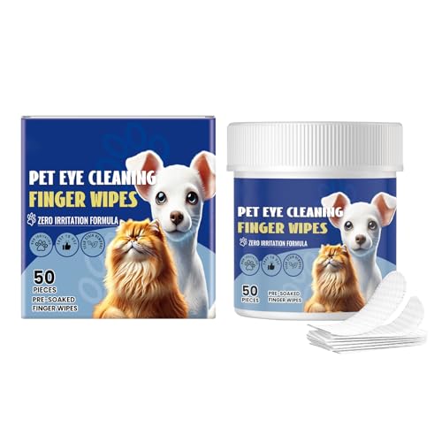 GUAHKUN Augenpflege Tücher Für Hunde Und Katzen 50 Blatt Mit Aloe Vera – Sanfte Reinigungstücher Gegen Tränenflecken Und Schmutz pH-Neutral Und Hypoallergen von GUAHKUN