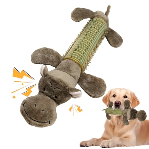 GUAHKUN Hundespielzeug Quietschendes Krokodil Kauspielzeug Für Kleine & Mittelgroße Hunde Geburtstagsgeschenk Aus Stoff Und TPR (C) von GUAHKUN