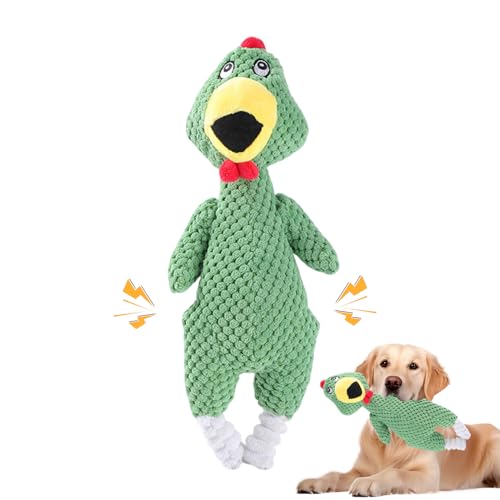 GUAHKUN Unkaputtbares Hundespielzeug Ente Quack-Quack Duck Aus Robustem Stahlseil Und Weichem Fleece In Gelb Grün Rosa Für Große Welpen Und Mittelgroße Hunde (A) von GUAHKUN