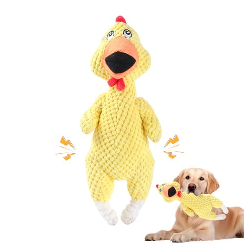 GUAHKUN Unkaputtbares Hundespielzeug Ente Quack-Quack Duck Aus Robustem Stahlseil Und Weichem Fleece In Gelb Grün Rosa Für Große Welpen Und Mittelgroße Hunde (B) von GUAHKUN