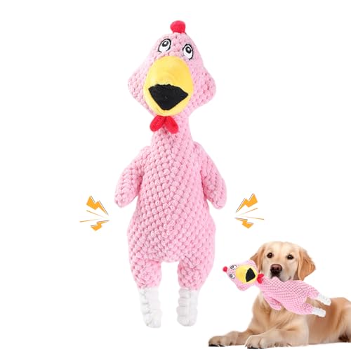GUAHKUN Unkaputtbares Hundespielzeug Ente Quack-Quack Duck Aus Robustem Stahlseil Und Weichem Fleece In Gelb Grün Rosa Für Große Welpen Und Mittelgroße Hunde (C) von GUAHKUN
