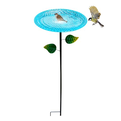 GUAHKUN Vogeltränke Stehend Winterfest Aus Edelstahl Mit 5-Zacken-Sockel Vogelbad Frostsichere Metalltränke Für Wildvögel Im Garten Und Outdoor-Bereiche (B) von GUAHKUN