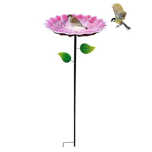 GUAHKUN Vogeltränke Stehend Winterfest Aus Edelstahl Mit 5-Zacken-Sockel Vogelbad Frostsichere Metalltränke Für Wildvögel Im Garten Und Outdoor-Bereiche (C) von GUAHKUN