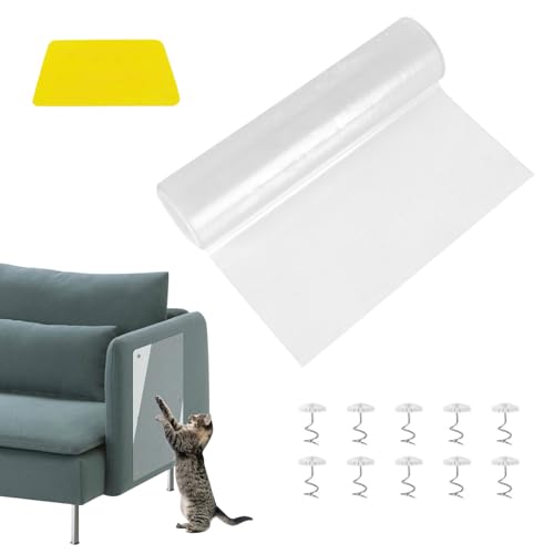 Kratzmatte Katze Wand,Kratzmatte Selbstklebend,Kratzfolie Katzen Selbstklebende Folie,Kratzbrett Katzen Kratzschutz Sofa,Kratzschutz Katze Wand,Kratzbretter Katze Wand Für Schützt Möbel (45 * 500CM) von GUAHKUN