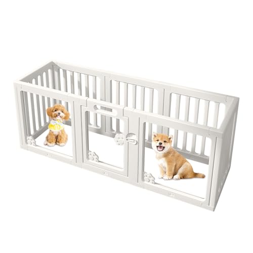Hunde-Laufstall mit Tür, sicherer Indoor-Laufstall für Hunde, Welpen, Katzen, Kaninchen, Frettchen, einfache Einrichtung und Reinigung, Kunststoffgehege mit Ankern und Saugnäpfen für kleine Hunde-Laufstall mit Tür, sicherer Indoor-Laufstall für Hunde, Welpen, Katzen, Kaninchen, Frettchen, einfache Einrichtung und Reinigung, Kunststoffgehege mit Ankern und Saugnäpfen für kleine von GUAIZHUREN