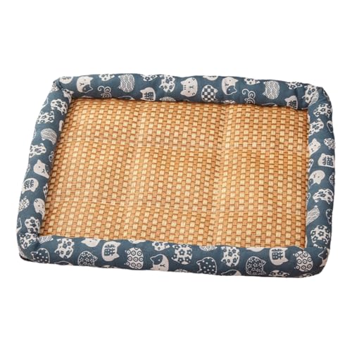 GUAKK Kühlende Sommermatte für Haustiere, maschinenwaschbar, Rattanunterlage für Hunde und Katzen, atmungsaktive Hundehüttenmatte mit rutschfester Unterseite, 5 Größen (S-XXL) für kleine bis große von GUAKK