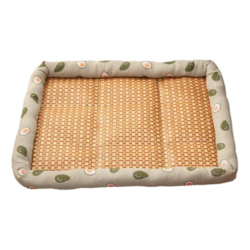 Kühlende Sommermatte für Haustiere, maschinenwaschbar, Rattanunterlage für Hunde und Katzen, atmungsaktive Hundehüttenmatte mit rutschfester Unterseite, 5 Größen (S-XXL) für kleine bis große Haustiere von GUAKK