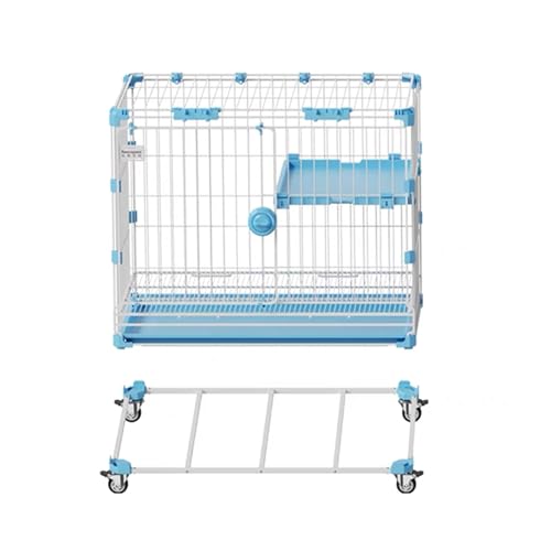 GUAWJRZDP 1/2-stöckiges Katzengehege, DIY-Katzenlaufstall, Großer Katzenkäfig, Metall, Mit Oberlicht, Mit Rädern, Plattform, Abnehmbar, Kätzchenkäfig(Blauw,1-Tier) von GUAWJRZDP