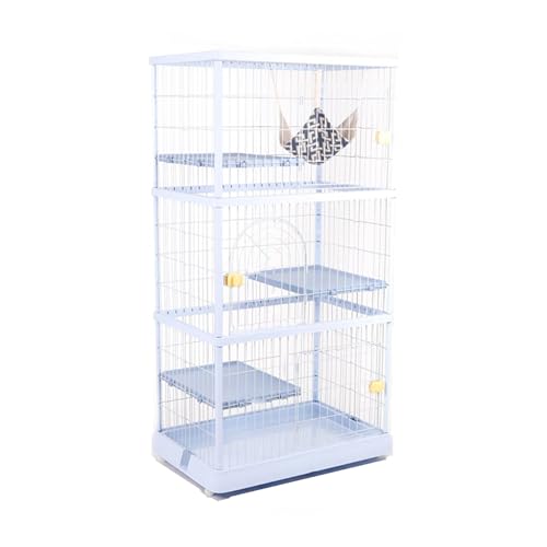 GUAWJRZDP Katzengehege, DIY Katzenlaufstall, Katzenkäfig Innen, Großer Raum, Abnehmbar, Katzenhaus, Innen Außen, Einfach Zusammenzubauen, for 1-2 Katzen(Blauw,High66.2in) von GUAWJRZDP