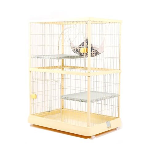 GUAWJRZDP Katzengehege, DIY Katzenlaufstall, Katzenkäfig Innen, Großer Raum, Abnehmbar, Katzenhaus, Innen Außen, Einfach Zusammenzubauen, for 1-2 Katzen(Giallo,High45.3in) von GUAWJRZDP