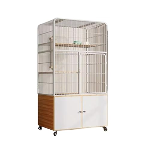 GUAWJRZDP Katzengehege, Katzenkäfig for Den Innenbereich, Großer Katzenlaufstall, Holzplattform, Mit Stauraum, Katzenhaus, 31,5 X 23,6 X 61 Zoll(Wit) von GUAWJRZDP