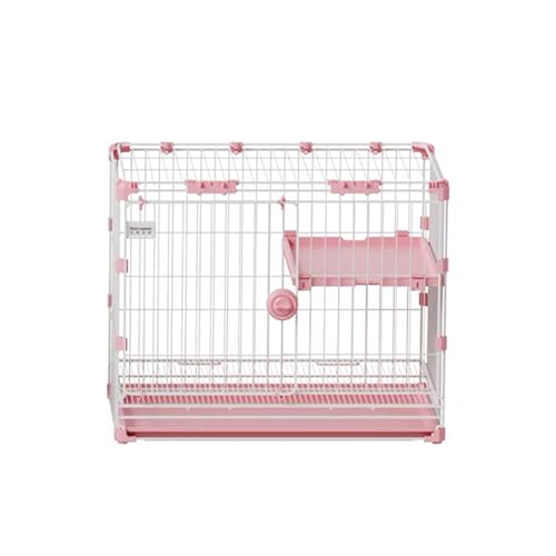 GUAWJRZDP Katzengehege, Katzenkäfig for Den Innenbereich, Katzenlaufstall, Großer Raum, Mit Oberlicht, Mit Plattform, Metall, Abnehmbares Katzenhaus, for 1-2 Katzen(Pink,1-Tier) von GUAWJRZDP