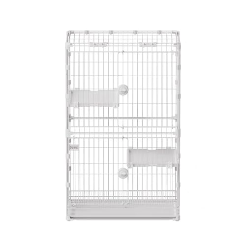 GUAWJRZDP Katzengehege, Katzenkäfig for Den Innenbereich, Katzenlaufstall, Großer Raum, Mit Oberlicht, Mit Plattform, Metall, Abnehmbares Katzenhaus, for 1-2 Katzen(Wit,2-Tier) von GUAWJRZDP
