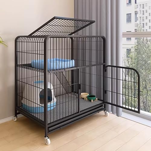 GUAWJRZDP Katzenkäfig, Katzengehege, Großer Katzenkäfig, mit Ausziehwanne, Unabhängiger Seitentür, Universal-Seilzug, Katzenhaus, Katzengehege for Den Außenbereich(Color:Nero,Size:33.5x23.8x37.4in) GUAWJRZDP Katzenkäfig, Katzengehege, Großer Katzenkäfig, mit Ausziehwanne, Unabhängiger Seitentür, Universal-Seilzug, Katzenhaus, Katzengehege for Den Außenbereich(Color:Nero,Size:33.5x23.8x37.4in) von GUAWJRZDP