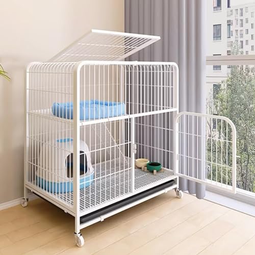 GUAWJRZDP Katzenkäfig, Katzengehege, Großer Katzenkäfig, mit Ausziehwanne, Unabhängiger Seitentür, Universal-Seilzug, Katzenhaus, Katzengehege for Den Außenbereich(Color:Wit,Size:27.6x21.7x29.5in) GUAWJRZDP Katzenkäfig, Katzengehege, Großer Katzenkäfig, mit Ausziehwanne, Unabhängiger Seitentür, Universal-Seilzug, Katzenhaus, Katzengehege for Den Außenbereich(Color:Wit,Size:27.6x21.7x29.5in) von GUAWJRZDP