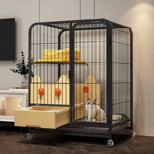 GUAWJRZDP Katzenkäfig Für Den Innenbereich, Katzengehege, Mehrschichtiges Katzenhaus, mit Katzentoilette Schublade, Höherer Schallwand, for Kleine Und Mittelgroße Haustiere(Color:Nero,Size:H:39.4in) GUAWJRZDP Katzenkäfig Für Den Innenbereich, Katzengehege, Mehrschichtiges Katzenhaus, mit Katzentoilette Schublade, Höherer Schallwand, for Kleine Und Mittelgroße Haustiere(Color:Nero,Size:H:39.4in) von GUAWJRZDP