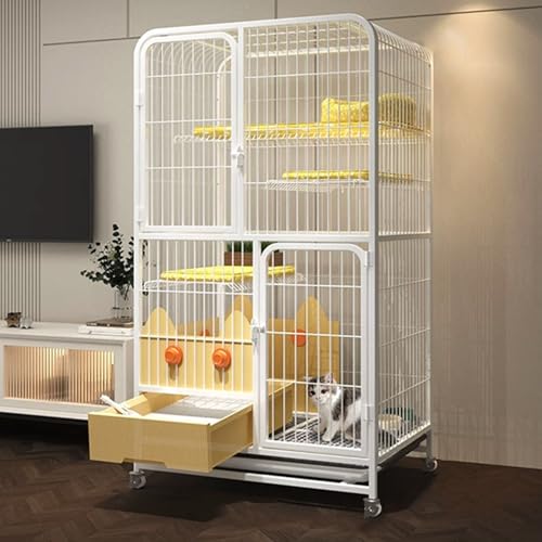 GUAWJRZDP Katzenkäfig Für Den Innenbereich, Katzengehege, Mehrschichtiges Katzenhaus, mit Katzentoilette Schublade, Höherer Schallwand, for Kleine Und Mittelgroße Haustiere(Color:Wit,Size:H:52.4in) GUAWJRZDP Katzenkäfig Für Den Innenbereich, Katzengehege, Mehrschichtiges Katzenhaus, mit Katzentoilette Schublade, Höherer Schallwand, for Kleine Und Mittelgroße Haustiere(Color:Wit,Size:H:52.4in) von GUAWJRZDP