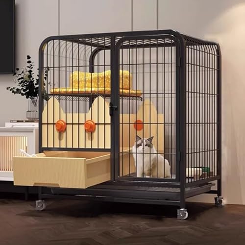 GUAWJRZDP Katzenkäfig Für Den Innenbereich, Katzengehege, Mehrschichtiges Katzenhaus, mit Katzentoilette Schublade, Höherer Schallwand, for Kleine Und Mittelgroße Haustiere(Color:Nero,Size:H:33.5in) GUAWJRZDP Katzenkäfig Für Den Innenbereich, Katzengehege, Mehrschichtiges Katzenhaus, mit Katzentoilette Schublade, Höherer Schallwand, for Kleine Und Mittelgroße Haustiere(Color:Nero,Size:H:33.5in) von GUAWJRZDP
