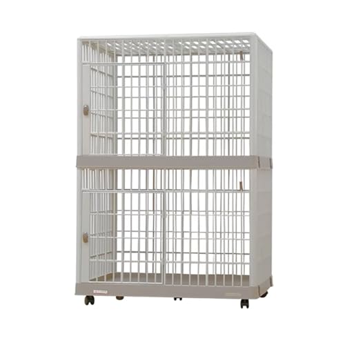GUAWJRZDP Katzenkäfig for Den Innenbereich, Katzengehege, Katzenhaus, Harz, Verschlüsselter Zaun, mit Universalrädern, Beige, Katzenhaus, Einfach Zu Bedienen(32.6x22.2x46.8in) von GUAWJRZDP