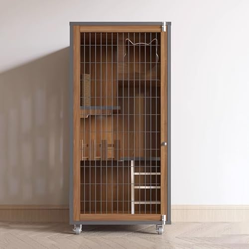 GUAWJRZDP Katzenlaufstall Aus Holz, Katzenkäfig, Katzengehege, Großer Raum, Mehrschichtig, Atmungsaktiv, Eisentor, Mit Licht, Freier Zugang, Katzenhaus, for 1-3 Katzen(Walnut color,23.6x23.6x47.2in) GUAWJRZDP Katzenlaufstall Aus Holz, Katzenkäfig, Katzengehege, Großer Raum, Mehrschichtig, Atmungsaktiv, Eisentor, Mit Licht, Freier Zugang, Katzenhaus, for 1-3 Katzen(Walnut color,23.6x23.6x47.2in) von GUAWJRZDP