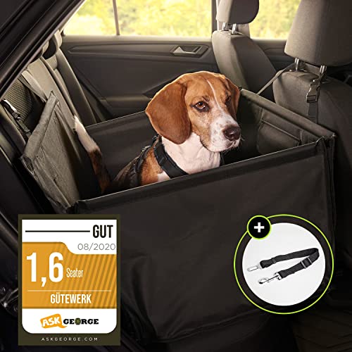 GÜTEWERK SEATER Hundesitz für Auto Rücksitz für kleine bis mittlere Hunde max 45 cm Schulterhöhe - stabiles & wasserfestes Material schwarz - Hunde-Autositz für Rückbank faltbar - Schutz für Autositze GÜTEWERK SEATER Hundesitz für Auto Rücksitz für kleine bis mittlere Hunde max 45 cm Schulterhöhe - stabiles & wasserfestes Material schwarz - Hunde-Autositz für Rückbank faltbar - Schutz für Autositze von GÜTEWERK