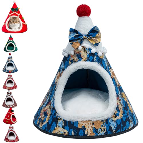 Weihnachtsschmuck-Haustierbett, Weihnachtsbaum-Katzenhaus-Höhlennest, Haustierzelthaus, Weihnachtsbaum-Hundehaus, Haustierzelt mit abnehmbarem Kissen Weihnachtsschmuck-Haustierbett, Weihnachtsbaum-Katzenhaus-Höhlennest, Haustierzelthaus, Weihnachtsbaum-Hundehaus, Haustierzelt mit abnehmbarem Kissen von GUIBEIZU