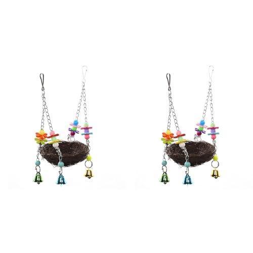 GUIJIALY 2X Vogelnest Spielzeug Fuer Voegel Papageien zu Spielen Climb Swing Toys von GUIJIALY