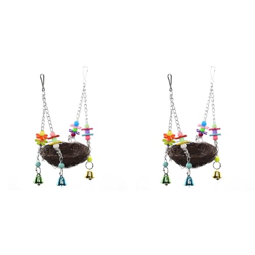 GUIJIALY 2X Vogelnest Spielzeug Fuer Voegel Papageien zu Spielen Climb Swing Toys von GUIJIALY