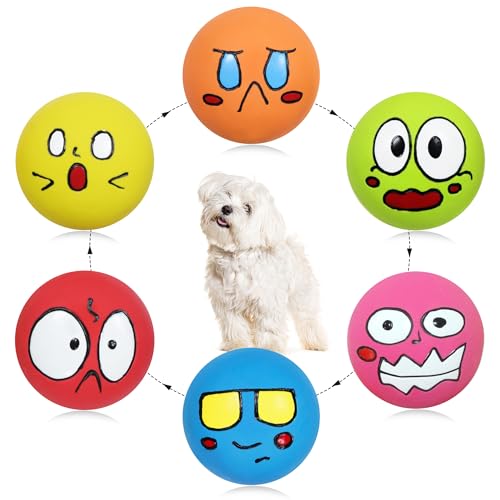 GUIWAWA Quietschendes Hundespielzeug, Naturkautschuk-Hundebälle, langlebig, für kleine und mittelgroße Welpen/Hunde, Spielzeit, 6 Stück/Set GUIWAWA Quietschendes Hundespielzeug, Naturkautschuk-Hundebälle, langlebig, für kleine und mittelgroße Welpen/Hunde, Spielzeit, 6 Stück/Set von GUIWAWA
