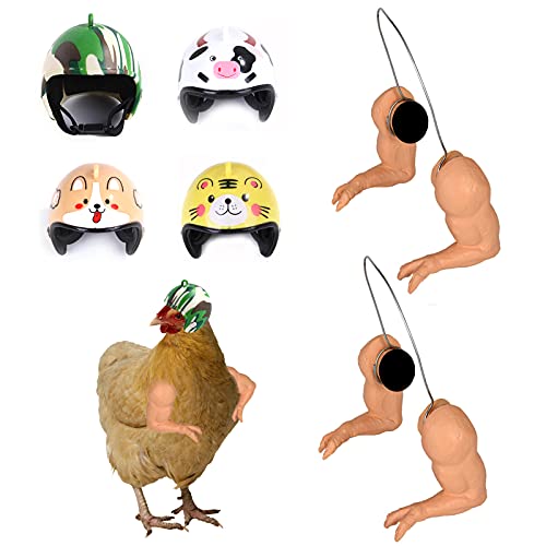 GUIYUN 2 Stück Hühnerspielzeug Muskel-Dinosaurier-Arme mit 4 Stück Huhn-Helm Pet Schutzhelm für Hühner Vögel Haustier-Helm für Küken GUIYUN 2 Stück Hühnerspielzeug Muskel-Dinosaurier-Arme mit 4 Stück Huhn-Helm Pet Schutzhelm für Hühner Vögel Haustier-Helm für Küken von GUIYUN