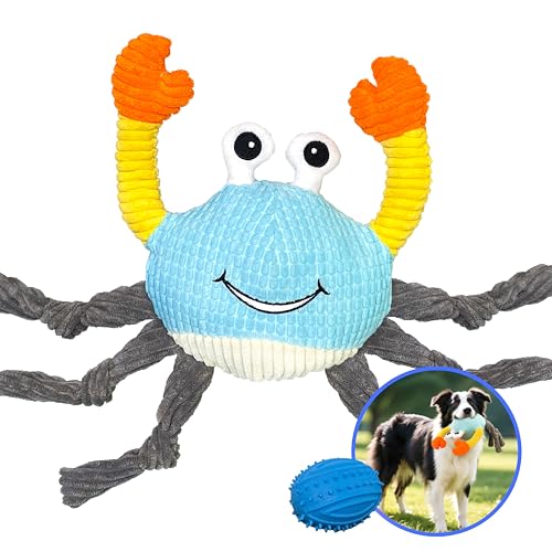 GUKCO Interaktives Hundespielzeug, 3-in-1-Hundespielzeug, quietschender Ball, Plüschspielzeug, Kauspielzeug, knisterndes Hundespielzeug, um sie zu beschäftigen, für kleine, mittelgroße und große GUKCO Interaktives Hundespielzeug, 3-in-1-Hundespielzeug, quietschender Ball, Plüschspielzeug, Kauspielzeug, knisterndes Hundespielzeug, um sie zu beschäftigen, für kleine, mittelgroße und große von GUKCO