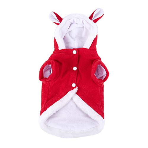 Kleines Hundenettes Kaninchen-KostüM, Haustier-HüNdchen-Katzen-Mode-Nettes Kaninchen-PlüSch-Hundekleid-Haustier Hoodie-KostüM Kleidet L Rot von GUKOM