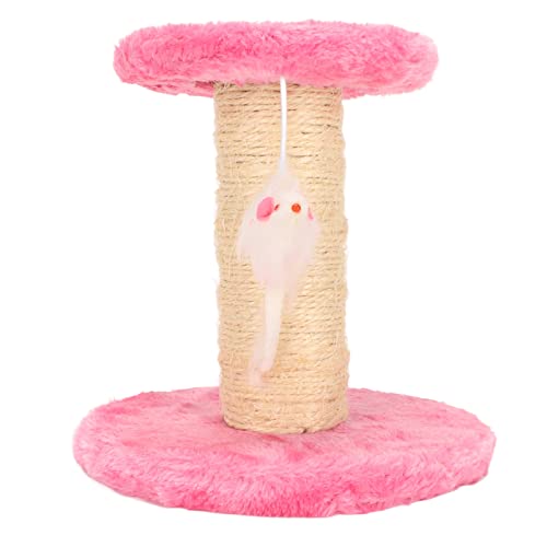 Guleek Interactive Cat Kratzerpost weiche Plüsch 2 Schichten Sisal Seilkratzerbaum für Innenkatzen Kätzchen ideales Spielplatzaktivität Center Entertainment Möbel (Rosa) von GULEEK