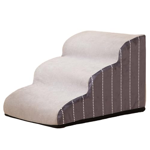 3 Stufen Hundetreppe für Kleine Hunde,Weiche Haustiertreppe mit Waschbarem Bezug,Einfach Zu Besteigende Hunderampen aus Hochdichtem Schwamm für Couch & Bett,Rutschfeste Katzentreppe Grau 56*40*35cm 3 Stufen Hundetreppe für Kleine Hunde,Weiche Haustiertreppe mit Waschbarem Bezug,Einfach Zu Besteigende Hunderampen aus Hochdichtem Schwamm für Couch & Bett,Rutschfeste Katzentreppe Grau 56*40*35cm von GUOCU