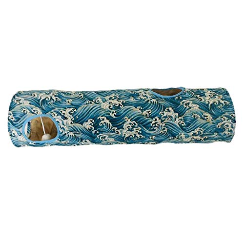 GUOCU 2 in 1 Katzenbett Katze Hund Kaninchen Welpen Spielen katzenspielzeug Tunnel Übungsaktivität Spielzeug,Blau 2,Style 1 von GUOCU