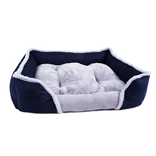GUOCU Hundebett, Hundesofa Mit Vier-Eckig Hundekissen, Waschbares Hundebett Mit Rand, Für Drinnen, Erhältlich Im Winter Und Sommer Dunkelblau XL GUOCU Hundebett, Hundesofa Mit Vier-Eckig Hundekissen, Waschbares Hundebett Mit Rand, Für Drinnen, Erhältlich Im Winter Und Sommer Dunkelblau XL von GUOCU