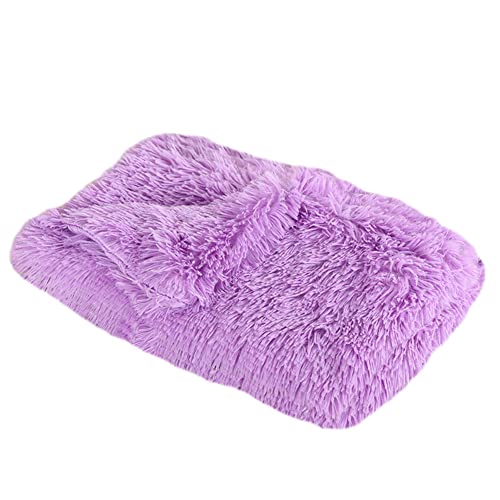 GUOCU Hundedecken Flauschig Plüsch Katzendecke Super Softe Weiche Warme Einfarbig Doppeilseitige Haustierdecke Weiche Fleecedecke Waschbare, Bett Decken für Hunde Und Katze,Violett,78×54cm von GUOCU