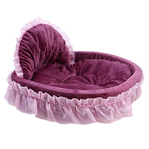 GUOCU Katzen Bett Weicher Plüsch Luxuriöse Haustier-Schlafsack Prinzessin Fan Süße Weichem Kissen, Wasserfeste Unterseite, Geeignet Für Kleine Hunde Und Katzen Lila L GUOCU Katzen Bett Weicher Plüsch Luxuriöse Haustier-Schlafsack Prinzessin Fan Süße Weichem Kissen, Wasserfeste Unterseite, Geeignet Für Kleine Hunde Und Katzen Lila L von GUOCU