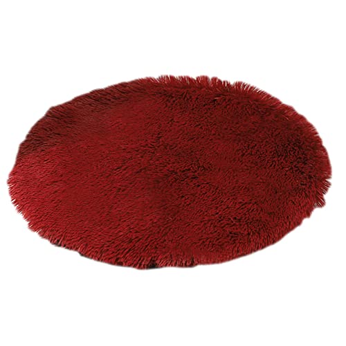 GUOCU Kunstpelz Shaggy Flauschig Hundematte Haustiermatte Super Weiches Hundebett Waschbar rutschfest Einfarbig Haustierbett für Hunde Und Katzen Runde Katzenbett Plüsches Bett,Rot,40cm GUOCU Kunstpelz Shaggy Flauschig Hundematte Haustiermatte Super Weiches Hundebett Waschbar rutschfest Einfarbig Haustierbett für Hunde Und Katzen Runde Katzenbett Plüsches Bett,Rot,40cm von GUOCU