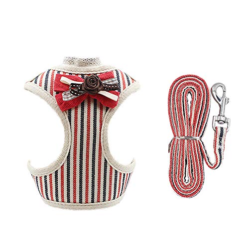 GUOCU Süßes und schönes Hundegeschirr, weiches Netz, geeignet für kleine und mittlere Hunde, leicht zu tragen, einstellbare Sicherheitskontrolle,rot,XL von GUOCU