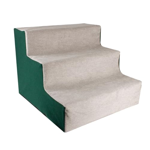 Haustiertreppe für Klein Hunde und Katzen,Katzentreppe Hundetreppe Treppe 3 Stufen Hunderampe mit Waschbar Plüschbezug,rutschfest Hund Treppe Tiertreppe für Bett, Sofa, Couch und Auto Grün Haustiertreppe für Klein Hunde und Katzen,Katzentreppe Hundetreppe Treppe 3 Stufen Hunderampe mit Waschbar Plüschbezug,rutschfest Hund Treppe Tiertreppe für Bett, Sofa, Couch und Auto Grün von GUOCU