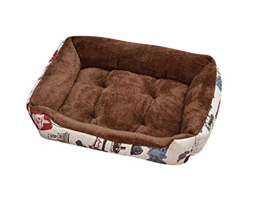 Heimtierbedarf Hundekorb Waschbar Hundebett Abnehmbar Waschbar Multicolor Haustierbett für Haustiere in Allen Größen Vierteiliges Set Braun XXS von GUOCU